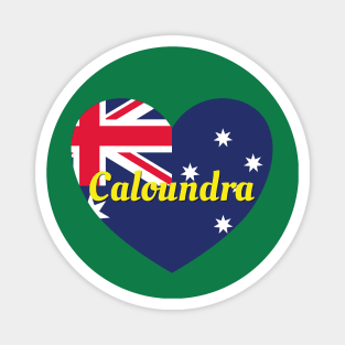 Caloundra QLD Australia Australian Flag Heart Magnet